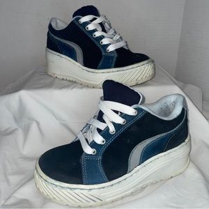Lower East Side Y2K platform Sneakers Blue/Gray/White Sole - Size 6 -Pre-Owned